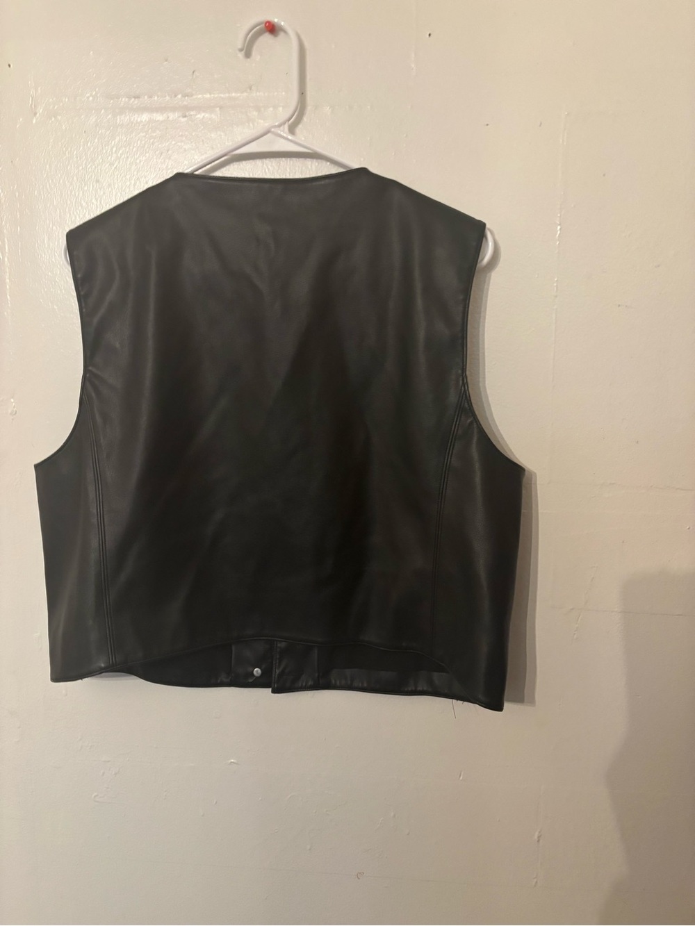 Wayf Black Leather-Look Sleeveless Vest - Women Jackets & Coats
